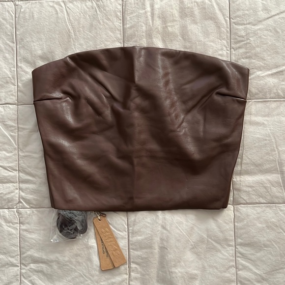 SKIMS FAUX LEATHER TUBE TOP - Picture 1 of 5